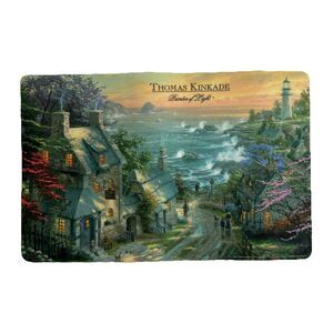 Thomas Kinkade Placemats Set of 4 The Village Lighthouse Vinyl Wipeable Table